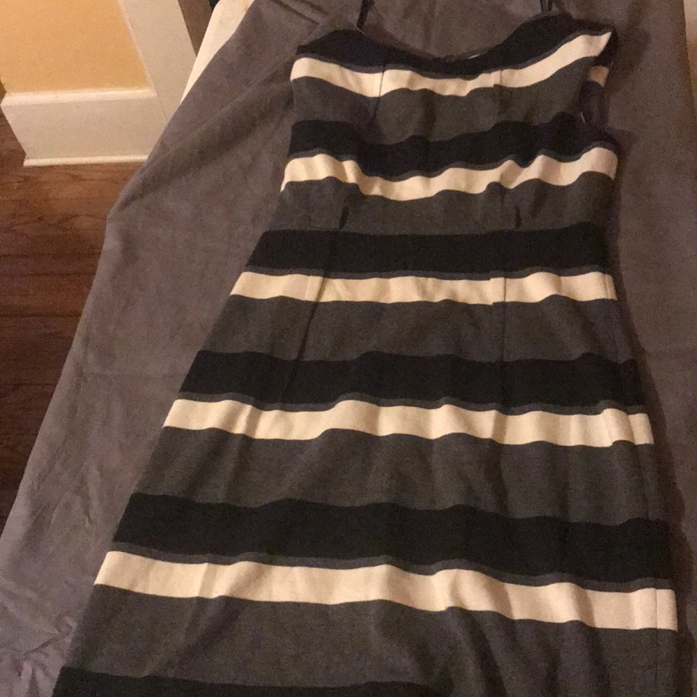 Calvin Klein black and white striped dress